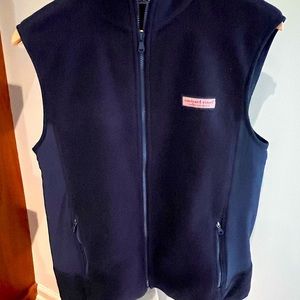 New with tags, navy Vineyard Vines fleece vest.